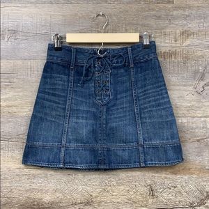 Abercrombie denim lace up front skirt